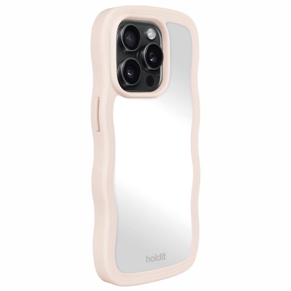 Holdit Wavy Case Apple iPhone 15 Pro - Light Beige / Mirror