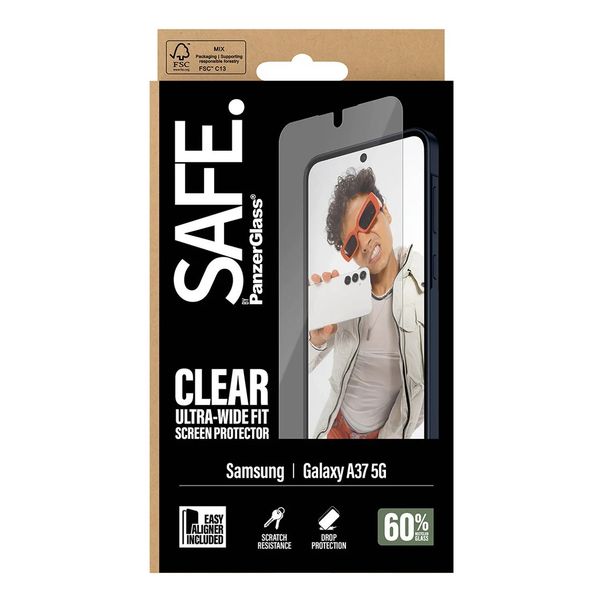 SAFE by PanzerGlass Ultra-Wide Fit Screenprotector incl. applicator Samsung Galaxy A37 (5G)