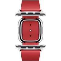 Apple Leather Band Modern Buckle Apple Watch Series 1 t/m 9 / SE (38/40/41 mm) | Series 10 / 11 (42 mm) - Maat L - Scarlet Red