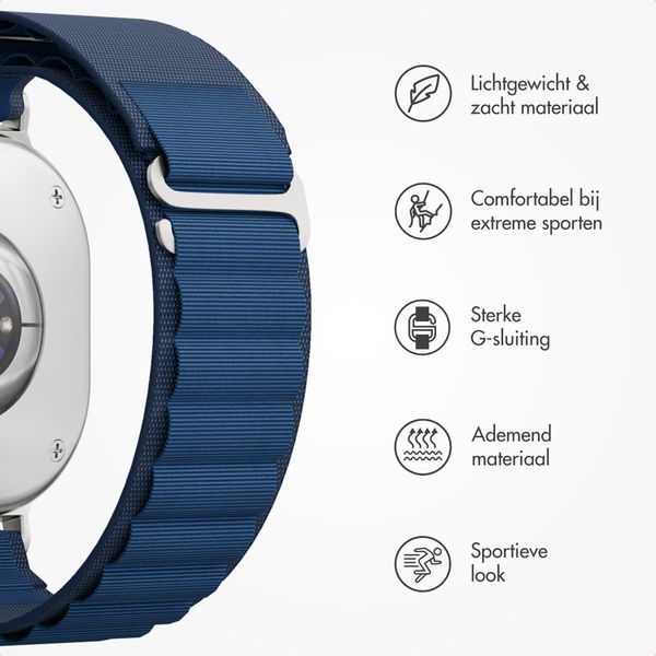 Accezz Nylon Alpine bandje Samsung Galaxy Watch 9 (40/44mm) / Watch 8 (40/44mm) / Classic (46mm) - Dark Blue