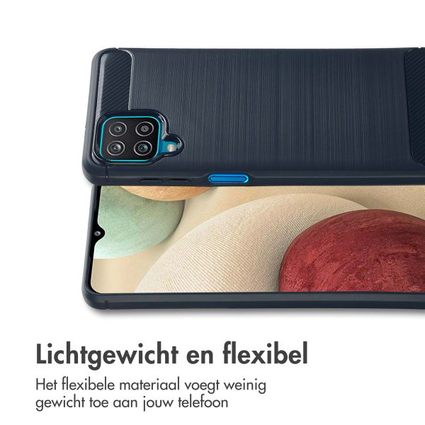 imoshion Brushed Backcover Samsung Galaxy A12 - Donkerblauw