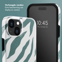 Selencia Vivid Tough Backcover iPhone 15  - Colorful Zebra Pine Blue