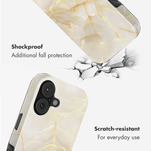 Selencia Vivid Back Cover with MagSafe Apple iPhone 17 - Golden Beige Marble