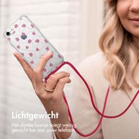 imoshion Design hoesje met koord Apple iPhone SE (2022 / 2020) / 8 / 7 - Dusty Rose Connected Hearts