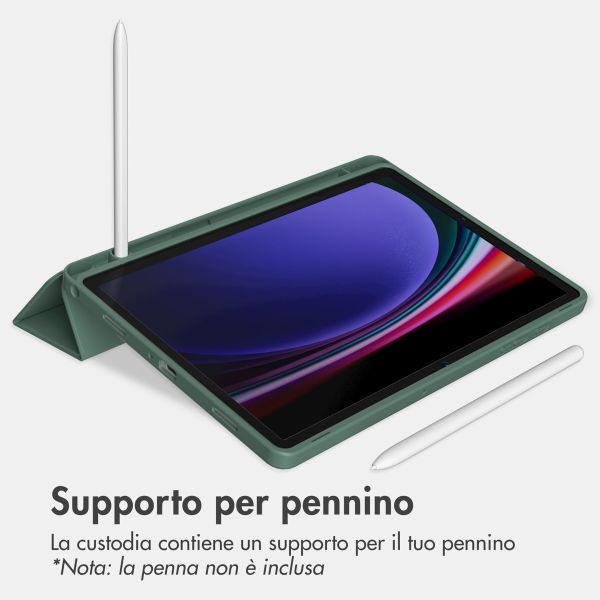 Accezz Smart Silicone Bookcase Samsung Galaxy Tab A9 8.7 inch - Donkergroen