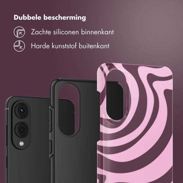 Selencia Vivid Backcover Samsung Galaxy S25 Edge - Wavy Swirl Pink Plum