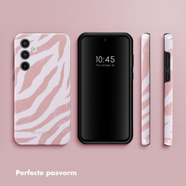 Selencia Vivid Tough Backcover Samsung Galaxy A35 - Colorful Zebra Old Pink