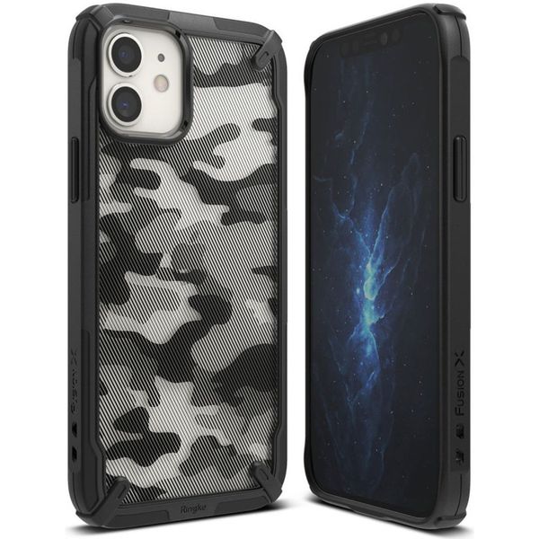 Ringke Fusion X Backcover iPhone 12 Mini - Camo Zwart