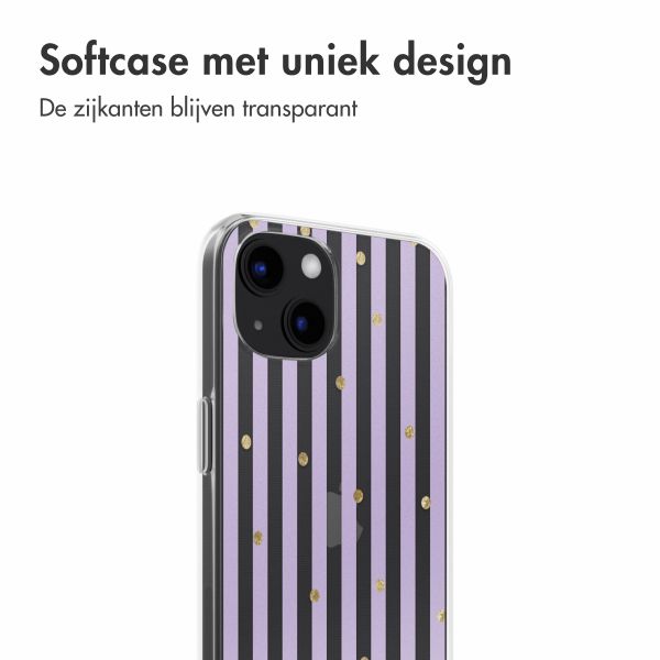 imoshion  Design hoesje iPhone 13 - Sparkle Lines Lavender