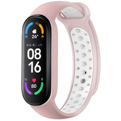 imoshion Siliconen sport bandje Xiaomi Mi Band 5 / 6 - Roze / Wit