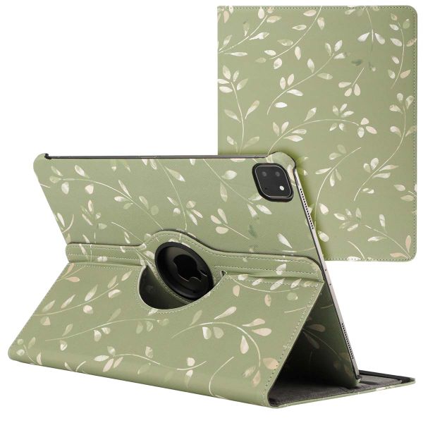 imoshion 360° Draaibare Design Bookcase Apple iPad Pro 13 (2025) M5 / (2024) M4 - Green Flowers