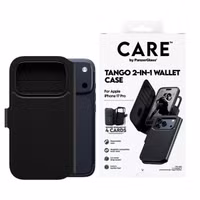 CARE by PanzerGlass Tango 2 in 1 Wallet Case MagSafe Apple iPhone 17 Pro - Zwart