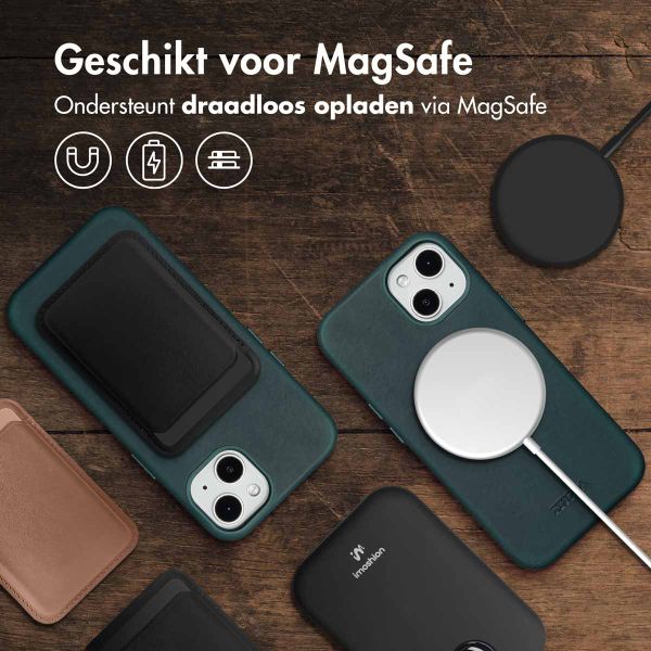 Accezz Vintage Leather Magsafe Backcover Apple iPhone 13 - Smokey Green
