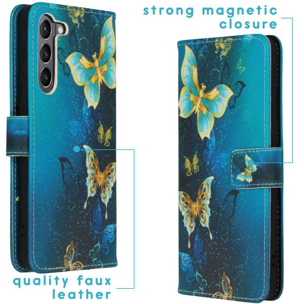 imoshion Design Softcase Bookcase Samsung Galaxy S23 Plus- Blue Butterfly