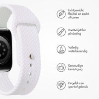 imoshion Siliconen geweven bandje Apple Watch Series 1 t/m 9 / SE (38/40/41 mm) | Series 10 / 11 (42 mm) - Wit
