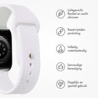 imoshion Siliconen geweven bandje Apple Watch Series 1 t/m 9 / SE (38/40/41 mm) | Series 10 (42 mm) - Wit