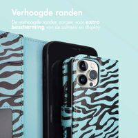 imoshion Design Bookcase Apple iPhone 12 (Pro) - Black Blue Stripes