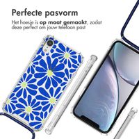 imoshion Design hoesje met koord Apple iPhone Xr - Cobalt Blue Flowers Connect