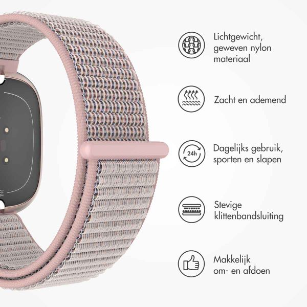 imoshion Nylon bandje Fitbit Versa 4/ 3 / Sense (2) - Roze