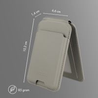 Accezz Magnetische Leren Wallet met standaard - Geschikt voor Apple Find My - Light Grey