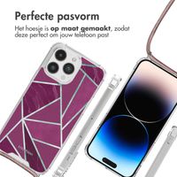 imoshion Design hoesje met koord iPhone 14 Pro Max - Bordeaux Graphic