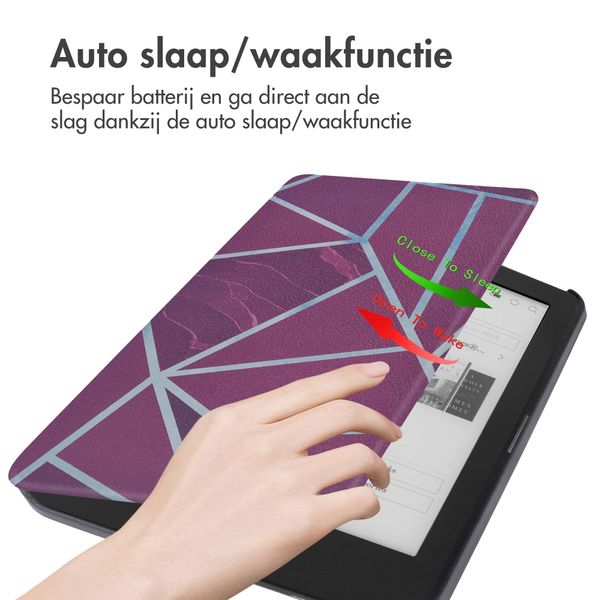 imoshion Design Slim Hard Case Bookcase Kobo Clara HD - Bordeaux Graphic