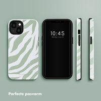 Selencia Vivid Backcover Apple iPhone 13 - Colorful Zebra Sage Green