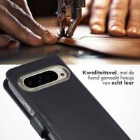Selencia Echt Leren Bookcase Google Pixel 9 / 9 Pro - Zwart