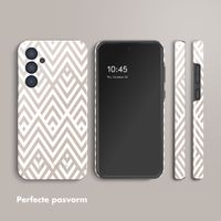Selencia Vivid Tough Backcover Samsung Galaxy A35 - Beige Zigzag