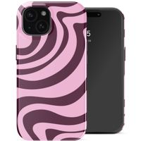 Selencia Vivid Backcover Apple iPhone 15 - Wavy Swirl Pink Plum