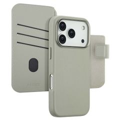Accezz Leather Bookcase 2-in-1 met MagSafe Apple iPhone 17 Pro - Light Grey