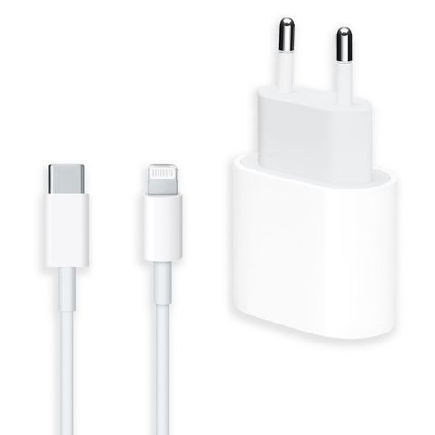 Apple Originele USB-C Power Adapter 20 watt + Originele USB-C naar Lightning kabel - 1 meter - Wit