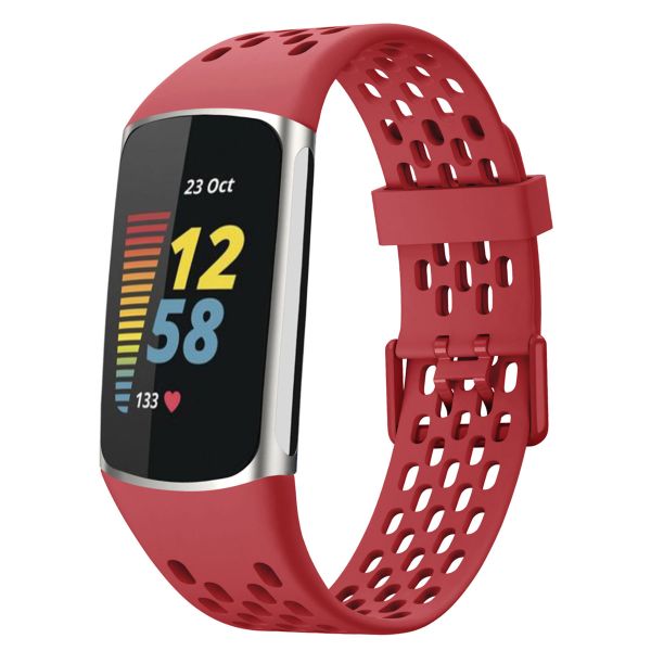 imoshion Siliconen sport bandje met gaatjes Fitbit Charge 5 / Charge 6 - Rood