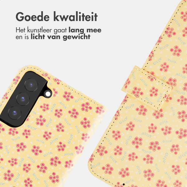 imoshion Design Bookcase Samsung Galaxy S22 - Sunny Yellow Petite Flowers