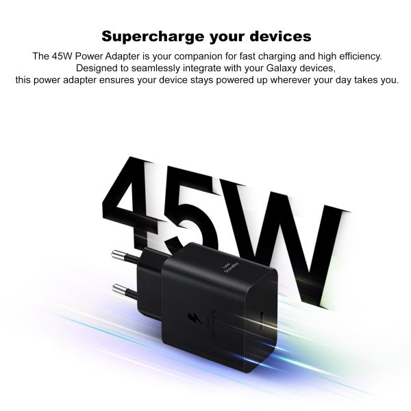 Samsung Originele Power Adapter met USB-C kabel - Oplader - USB-C aansluiting - Fast Charge - 45 Watt - 1,8 meter – Zwart