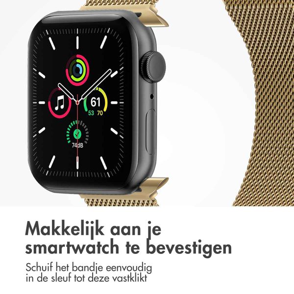 imoshion Milanees magnetisch bandje Apple Watch Series 1 t/m 9 / SE (38/40/41 mm) | Series 10 (42 mm) - Maat M - Champagne