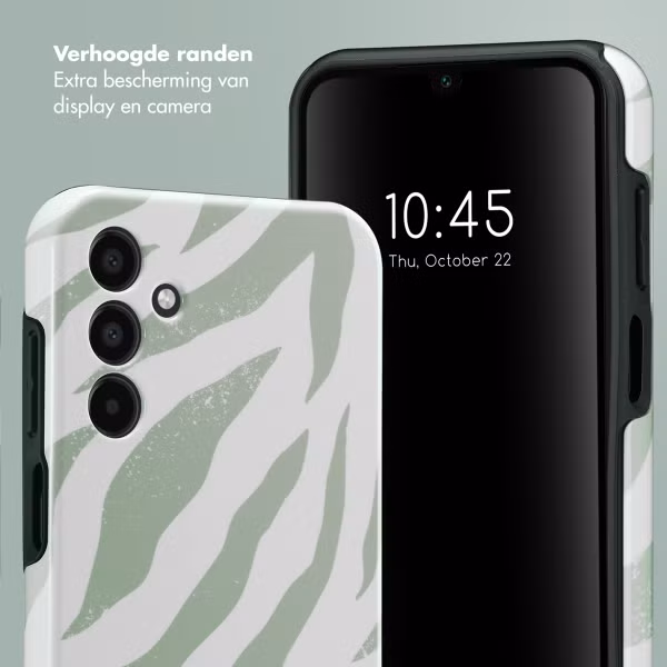 Selencia Vivid Backcover Samsung Galaxy A15 (5G/4G) - Colorful Zebra Sage Green
