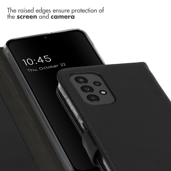 Selencia Echt Leren Bookcase Samsung Galaxy A13 (4G) - Zwart