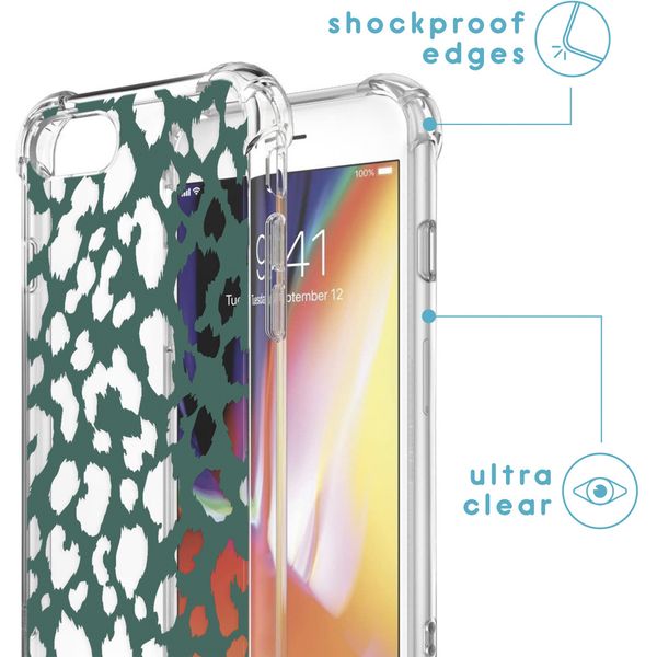 imoshion Design hoesje met koord iPhone SE (2022 / 2020) / 8 / 7 - Luipaard - Groen