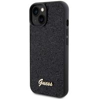 Guess Disco Script Backcover iPhone 15 - Zwart