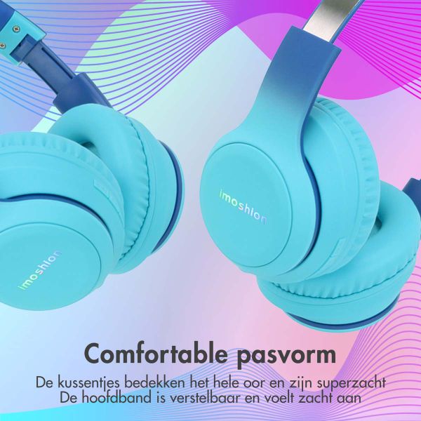 imoshion Draadloze Kinderkoptelefoon LED Light - Decibelbegrenzer - Met AUX kabel - Cobalt Blue / Soft Blue