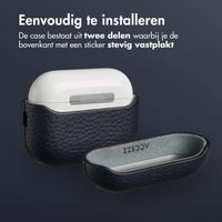 Accezz Echt Leren Case voor de Apple AirPods Pro 3 - Donkerblauw