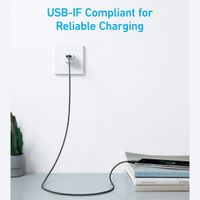 Anker 322 USB-A naar USB-C kabel - Gevlochten nylon - 1,8 meter - Zwart