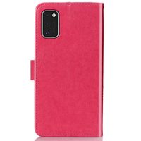 Klavertje Bloemen Bookcase Samsung Galaxy A41 - Fuchsia