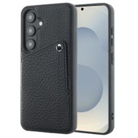 Selencia Riva Backcover met Pashouder Samsung Galaxy S25 / S24 - Zwart