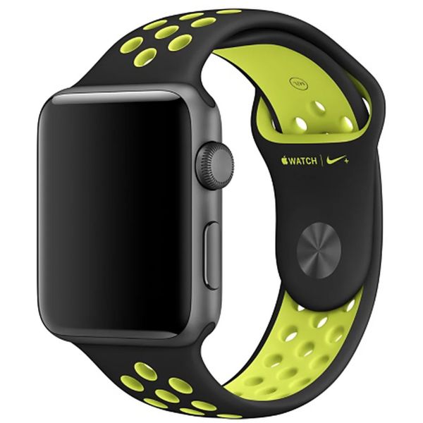 Apple Nike Sport Band Apple Watch Series 1-9 / SE - 38/40/41 mm / Series 10 - 42 mm - Black / Volt