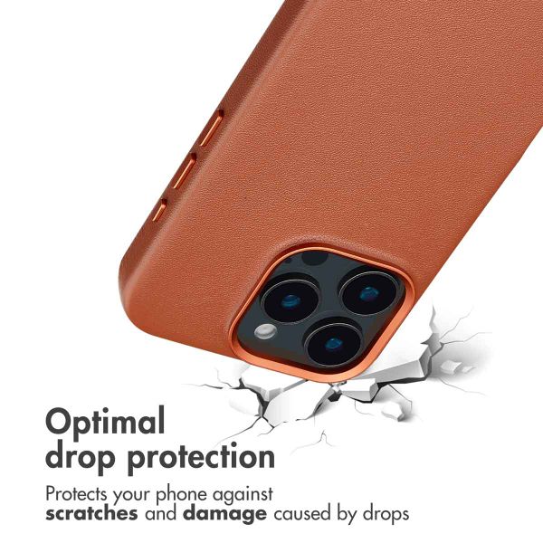 Accezz Leather Back Cover with MagSafe Apple iPhone 16 Pro - Sienna Brown