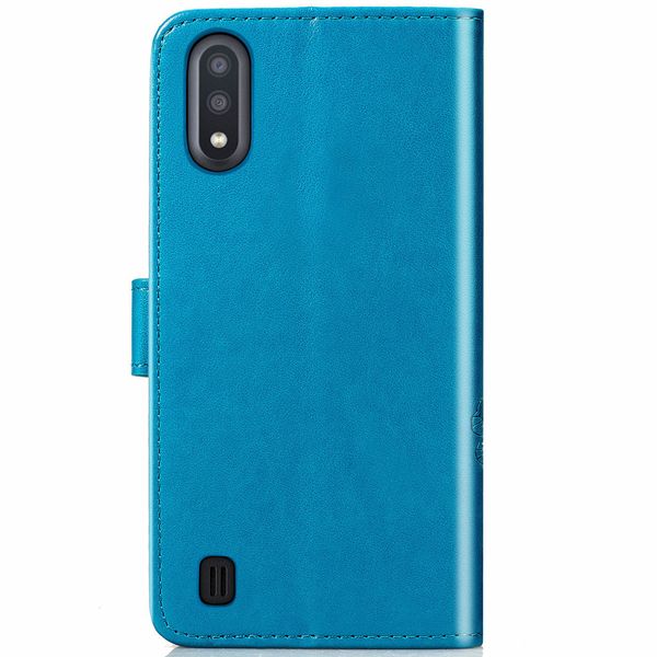 Klavertje Bloemen Bookcase Samsung Galaxy A01 - Turquoise
