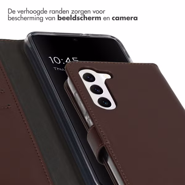 Selencia Echt Leren Bookcase Samsung Galaxy S23 - Bruin