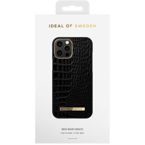 iDeal of Sweden Atelier Backcover iPhone 12 Pro Max - Neo Noir Croco